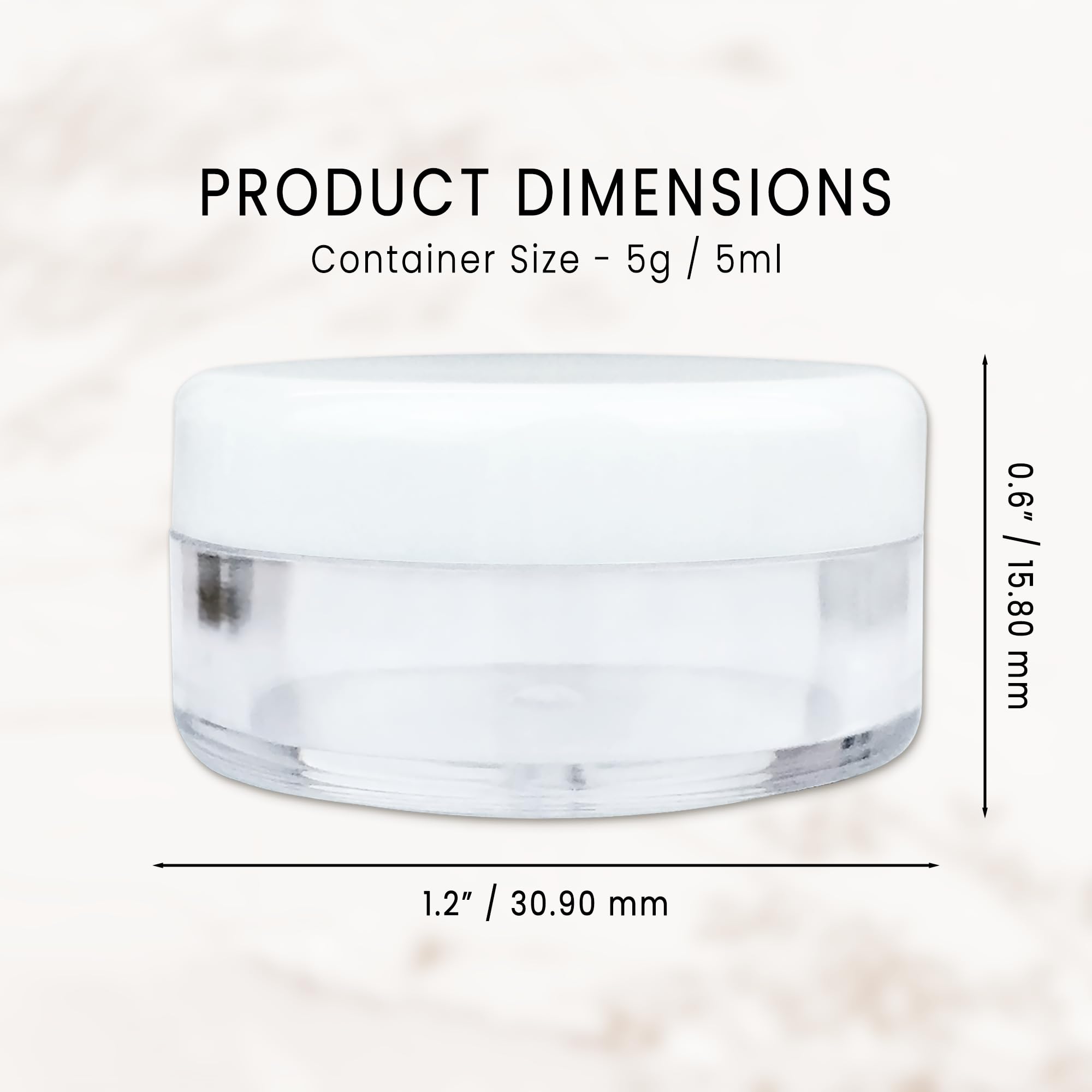 pana beauticom clear jar with white lid for neat storage of samples and lotions