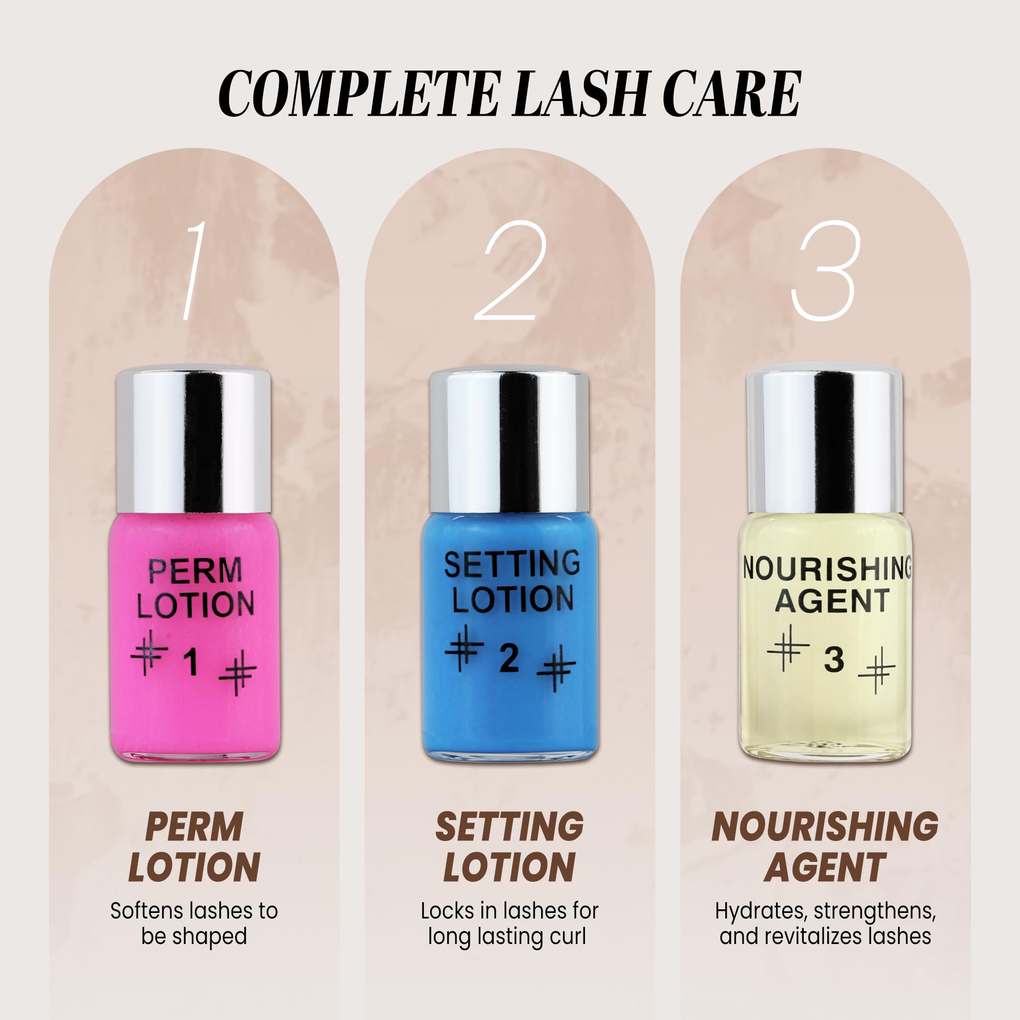 PANA Dolly's Lash Nourishing Lotion bottle to moisturize lashes and protect tips.