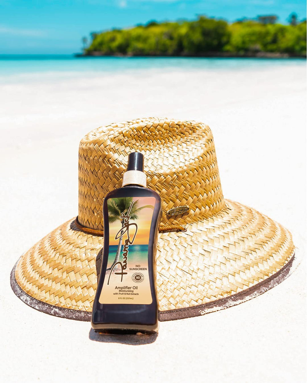 Panama Jack Amplifier Oil with tropical fragrance for beach day ambiance