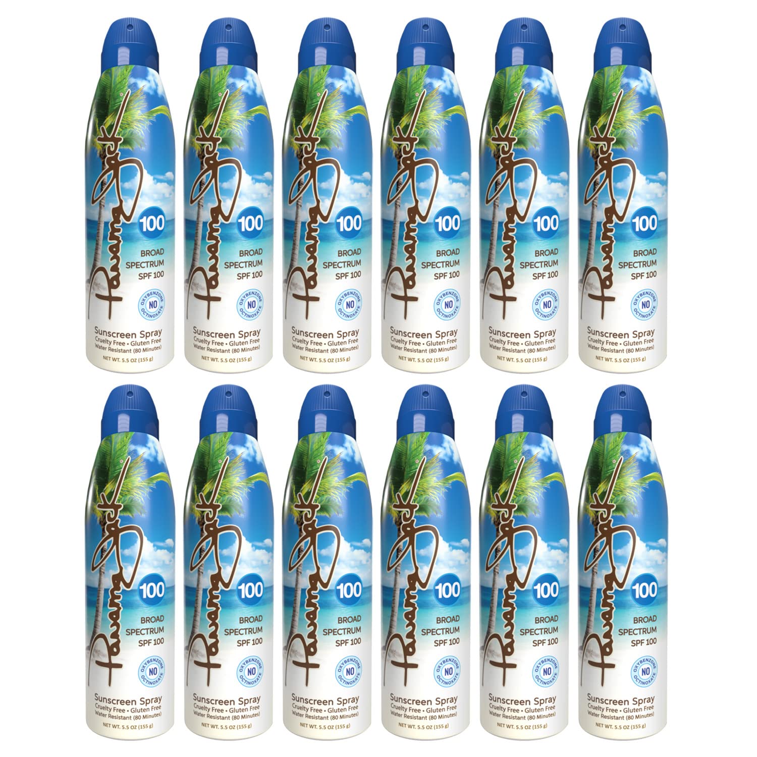 Panama Jack bottle with spray nozzle for quick, even coverage.