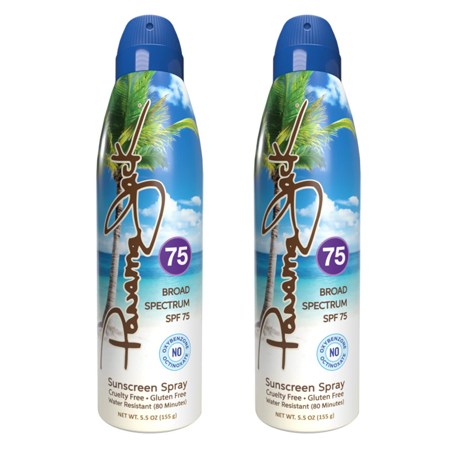 Panama Jack continuous sunscreen spray SPF 75 for fast, even coverage