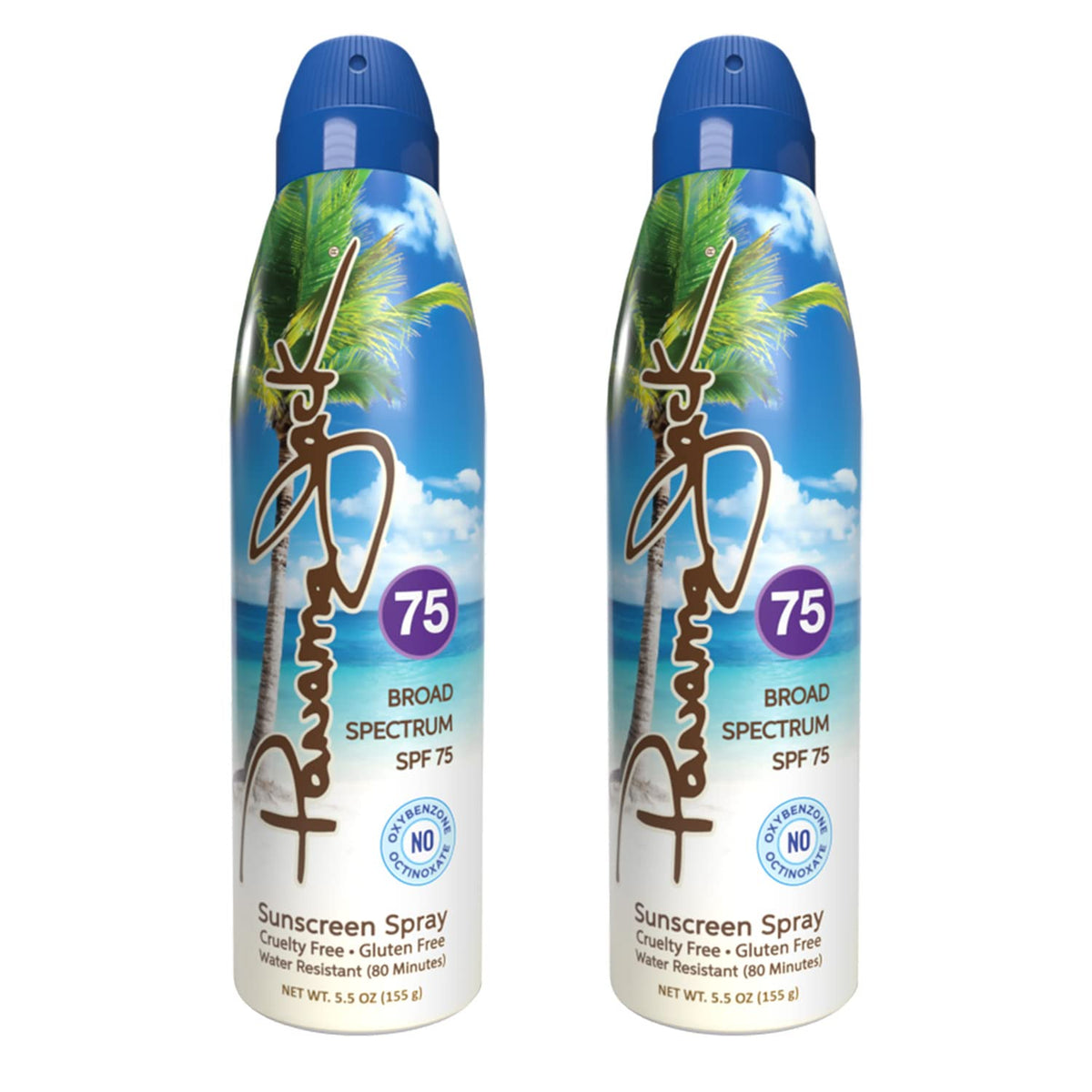 Panama Jack continuous sunscreen spray SPF 75 for fast, even coverage