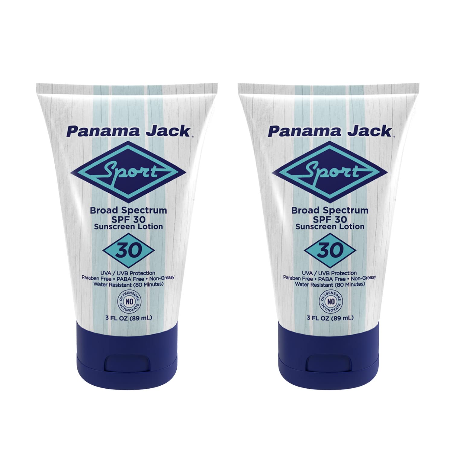 Panama Jack Sport sunscreen lotion broad-spectrum protection on skin.