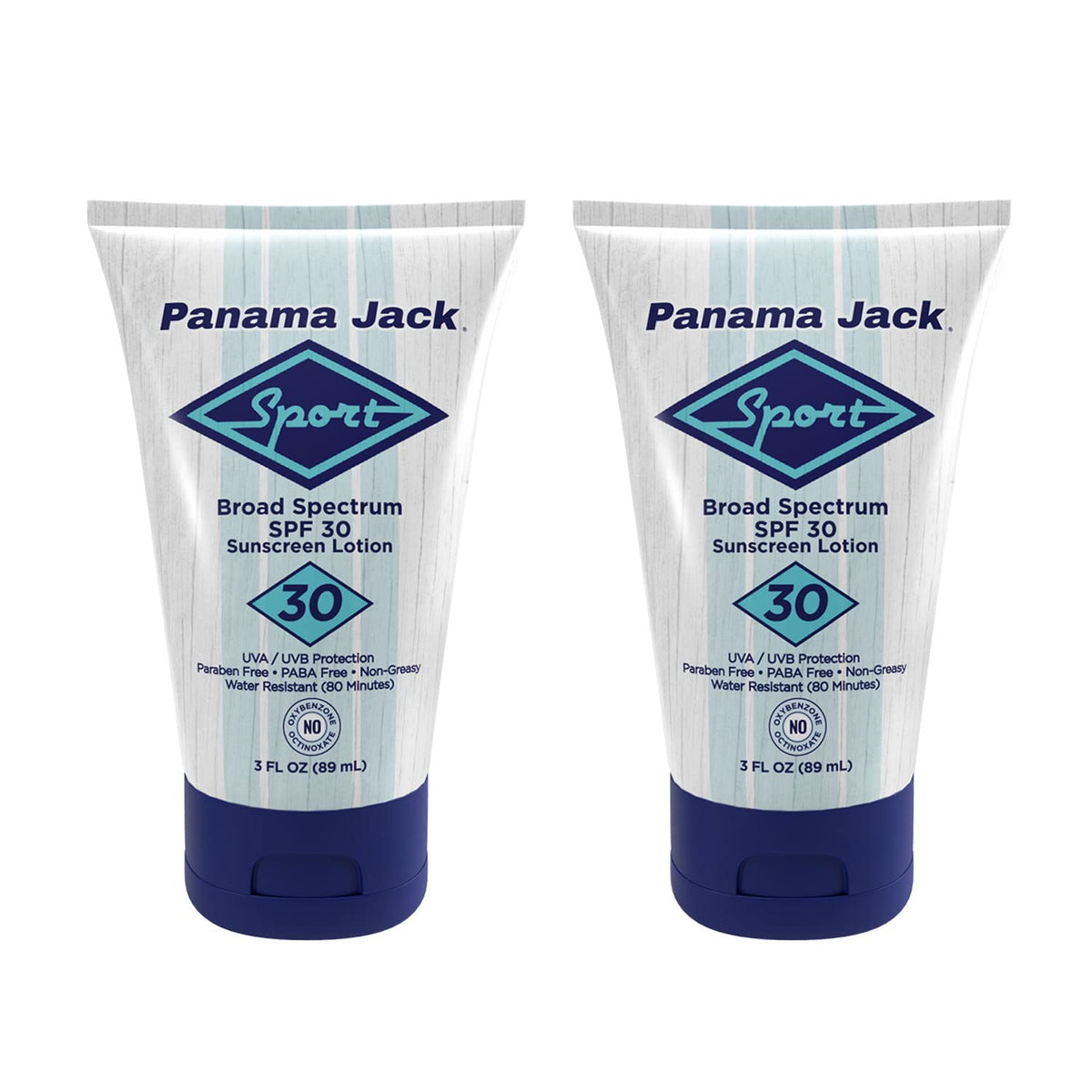 Panama Jack Sport Sunscreen Lotion SPF 30 bottle offering broad UVA/UVB protection.