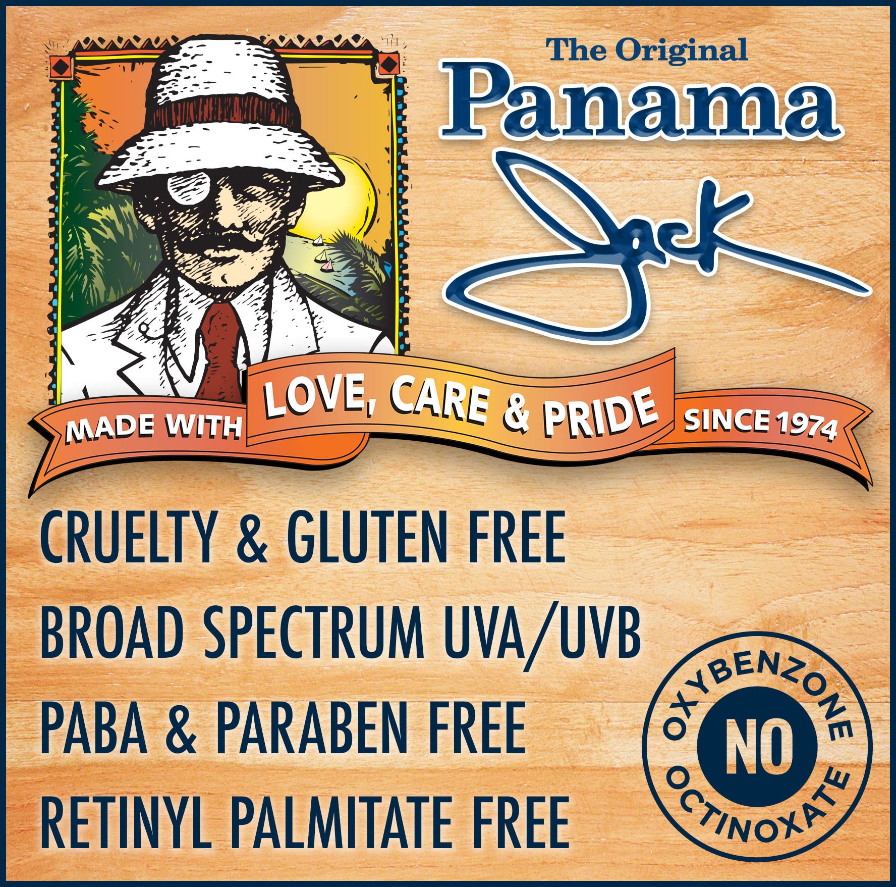 Panama Jack Sport Sunscreen Lotion texture being rubbed onto skin with non-greasy finish.