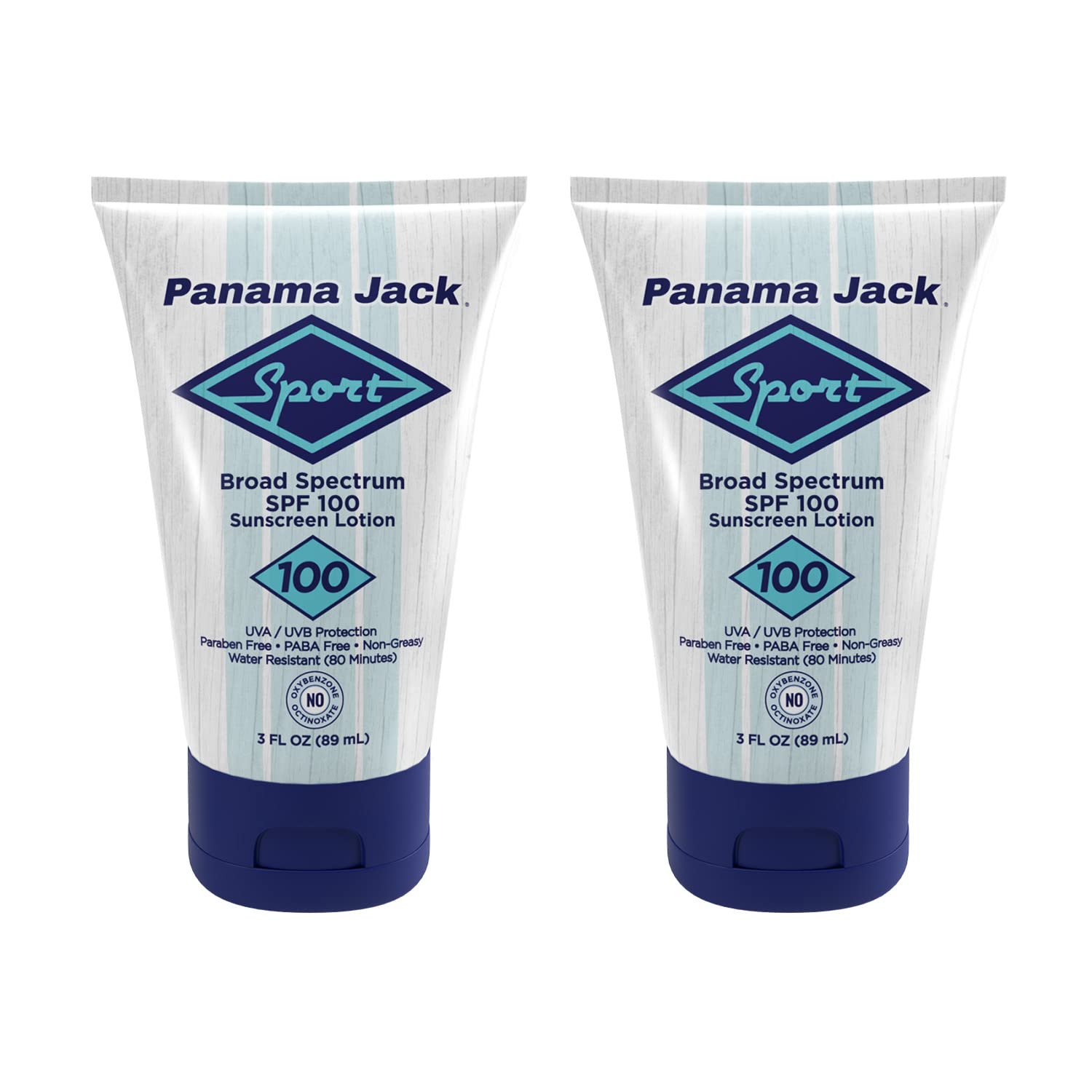 Panama Jack SPF100 2-pack demonstrates a portable sunscreen option.