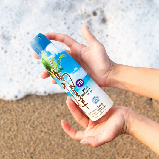 Panama Jack spray-dispense-cap enables smooth application and easy re-application