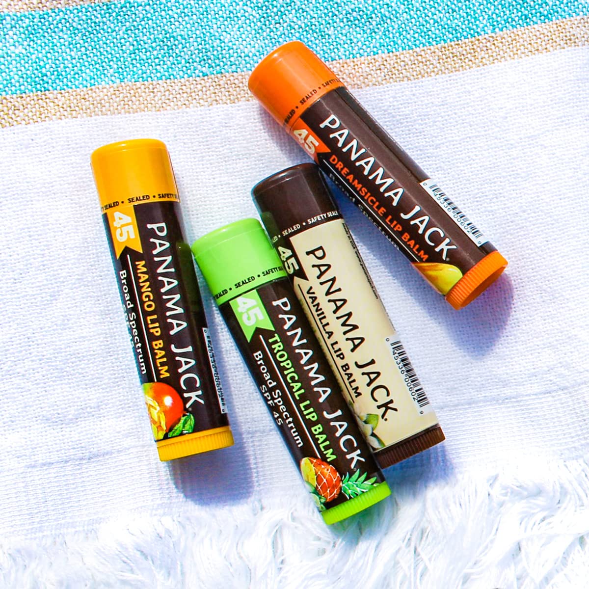 Panama Jack Sunscreen Lip Balm dispensing knob design for easy, mess-free application.