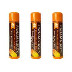 Panama Jack Sunscreen Lip Balm Dreamsicle front view with SPF 45 protection