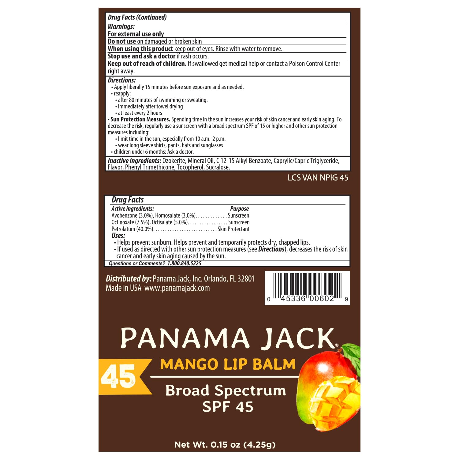 0.15 oz Panama Jack SPF 45 compact bottle with adjustable knob for controlled reapplication.