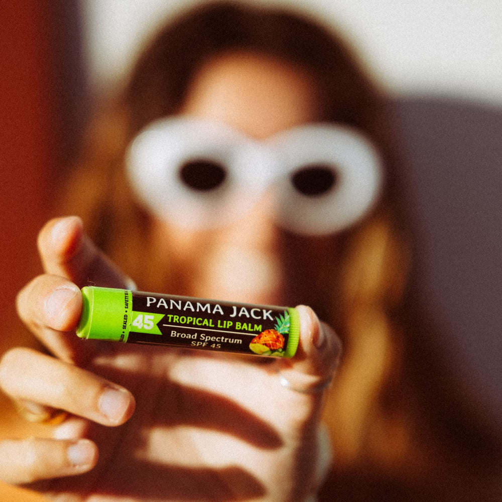 Panama Jack Vanilla lip balm illustrating smooth, protective lip care with SPF 45