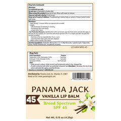 Panama Jack vanilla label closeup highlights the flavor you choose.