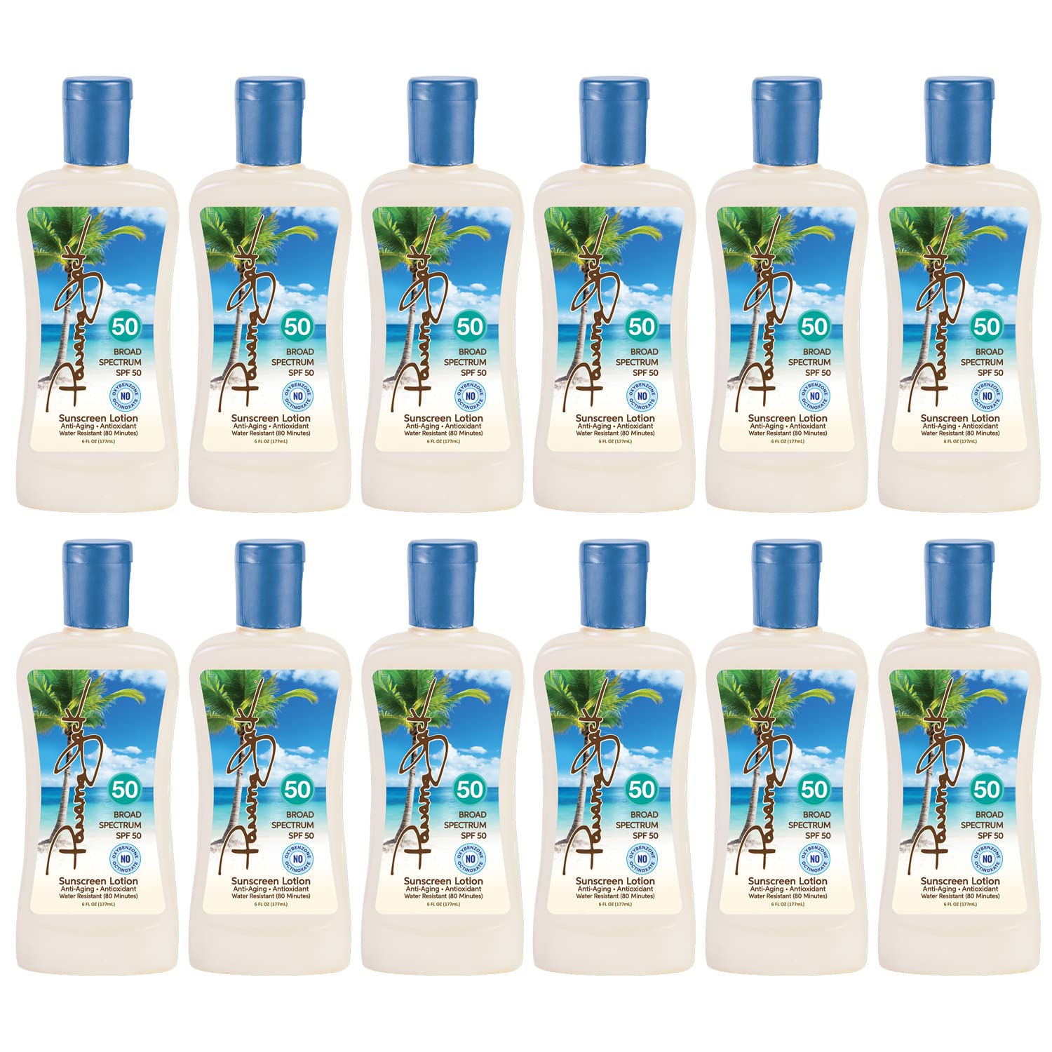 Panama Jack Sunscreen Lotion SPF 50 bottle front with broad spectrum protection