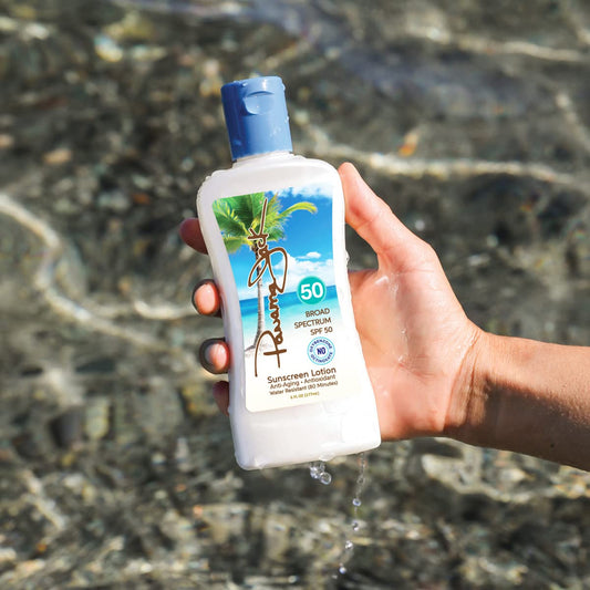 Panama Jack Sunscreen Lotion SPF 50 cap dispensing for easy application