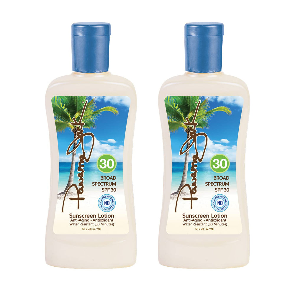 Panama Jack Sunscreen SPF 30 bottle front view for outdoor protection.