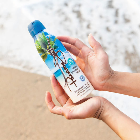 Panama Jack SPF 50 spray dispensing for even coverage outdoors