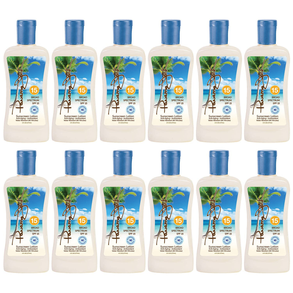Panama Jack SPF 15 bottle demonstrates broad spectrum protection for sunny days