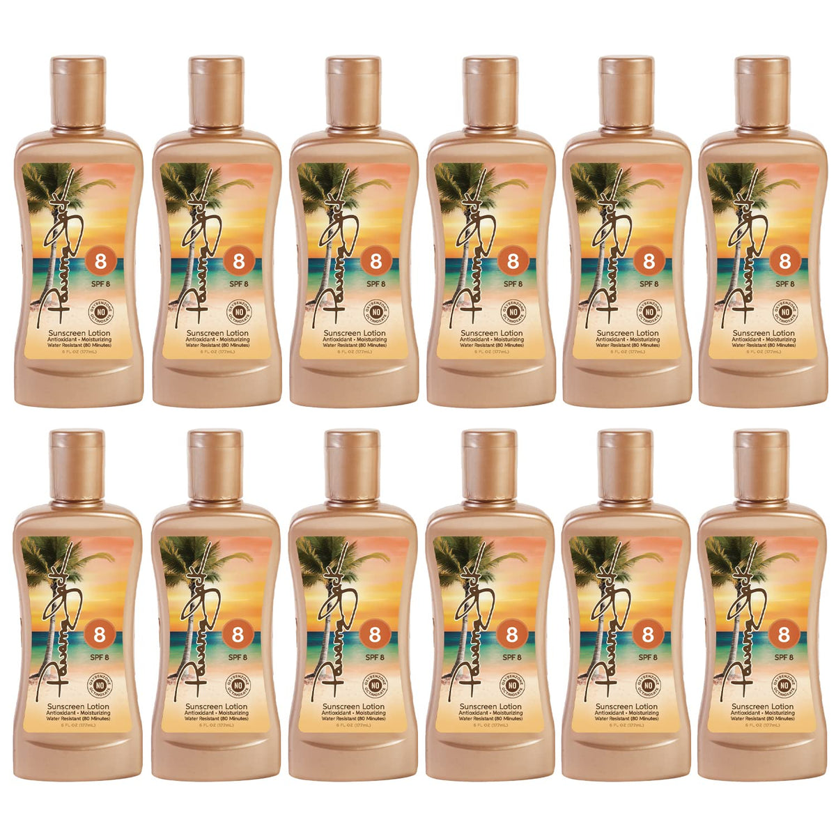 Panama Jack Sunscreen Tanning Lotion SPF 8 bottle with tropical scent for sun protection