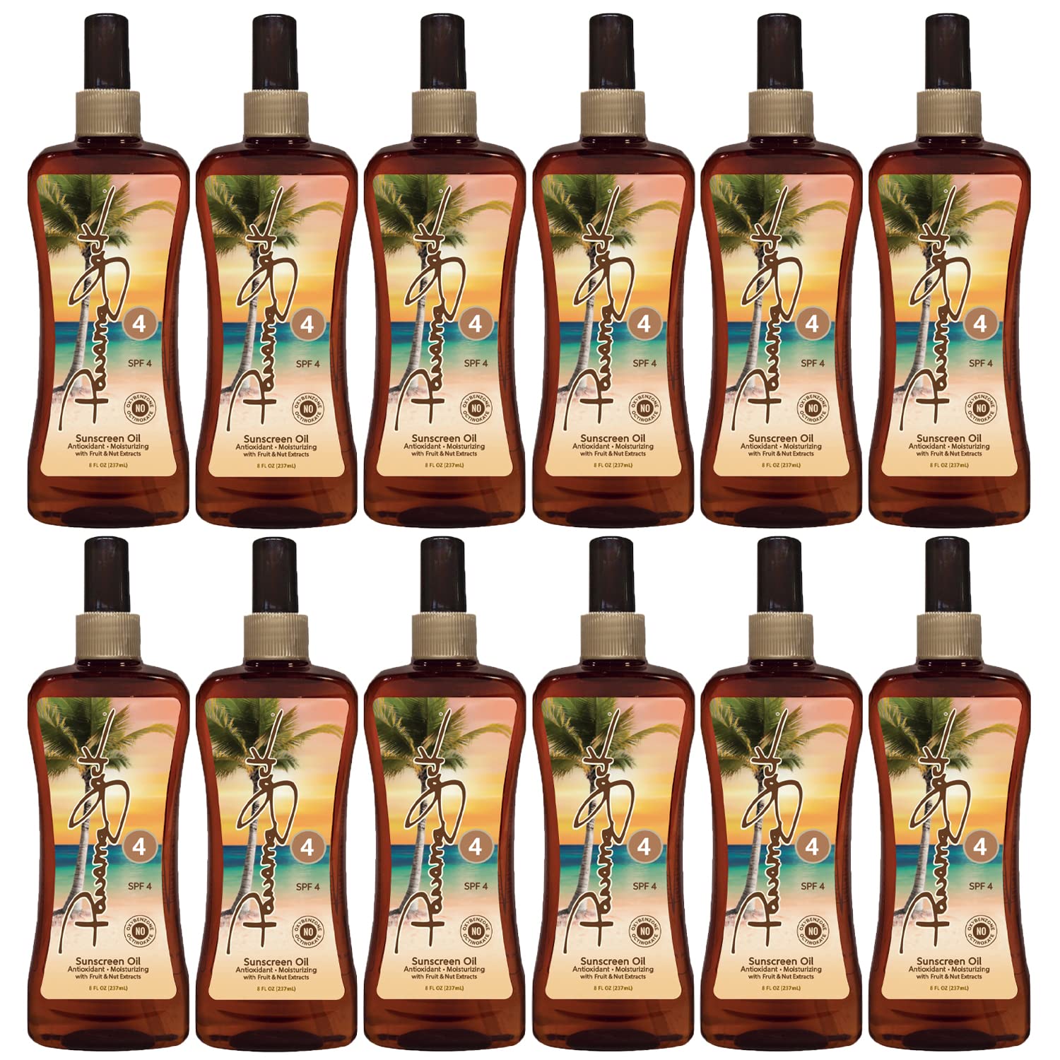 Panama Jack Sunscreen Tanning Oil bottle with pump for easy application.