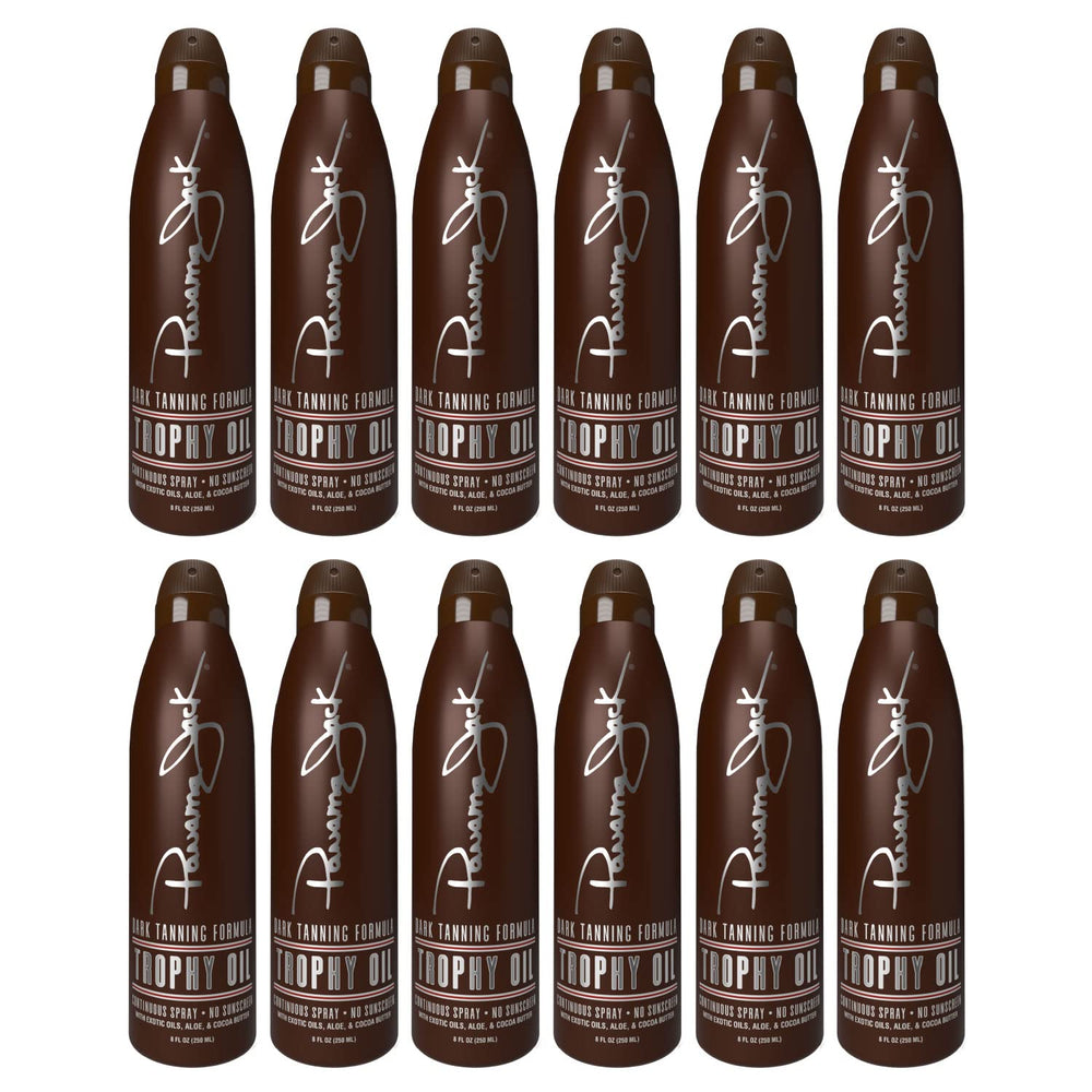 Panama Jack Trophy Oil after-sun use bottle complements base tanning routines.