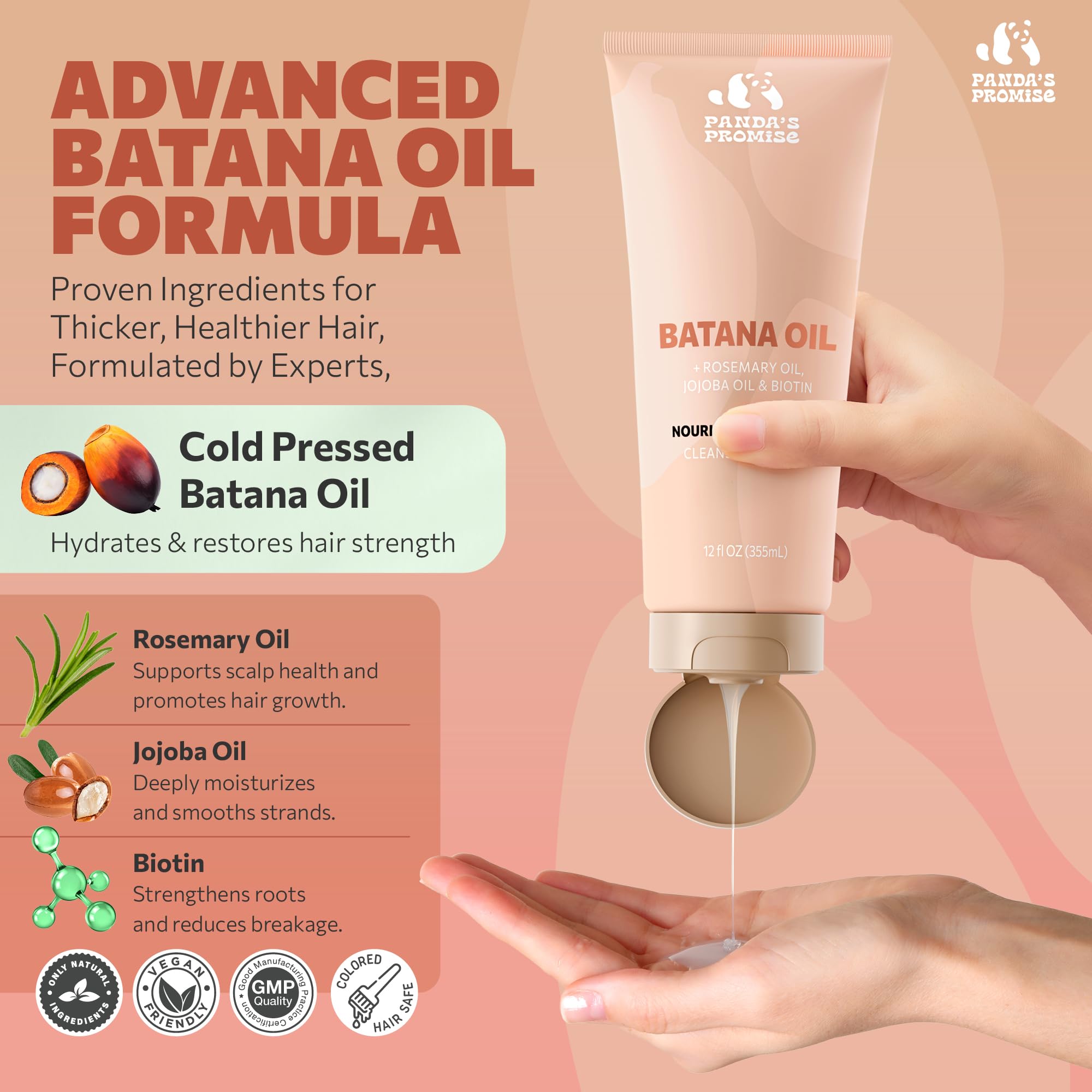 Panda's Promise Batana Oil Set packaging highlighting clean, sulfate-free formula.
