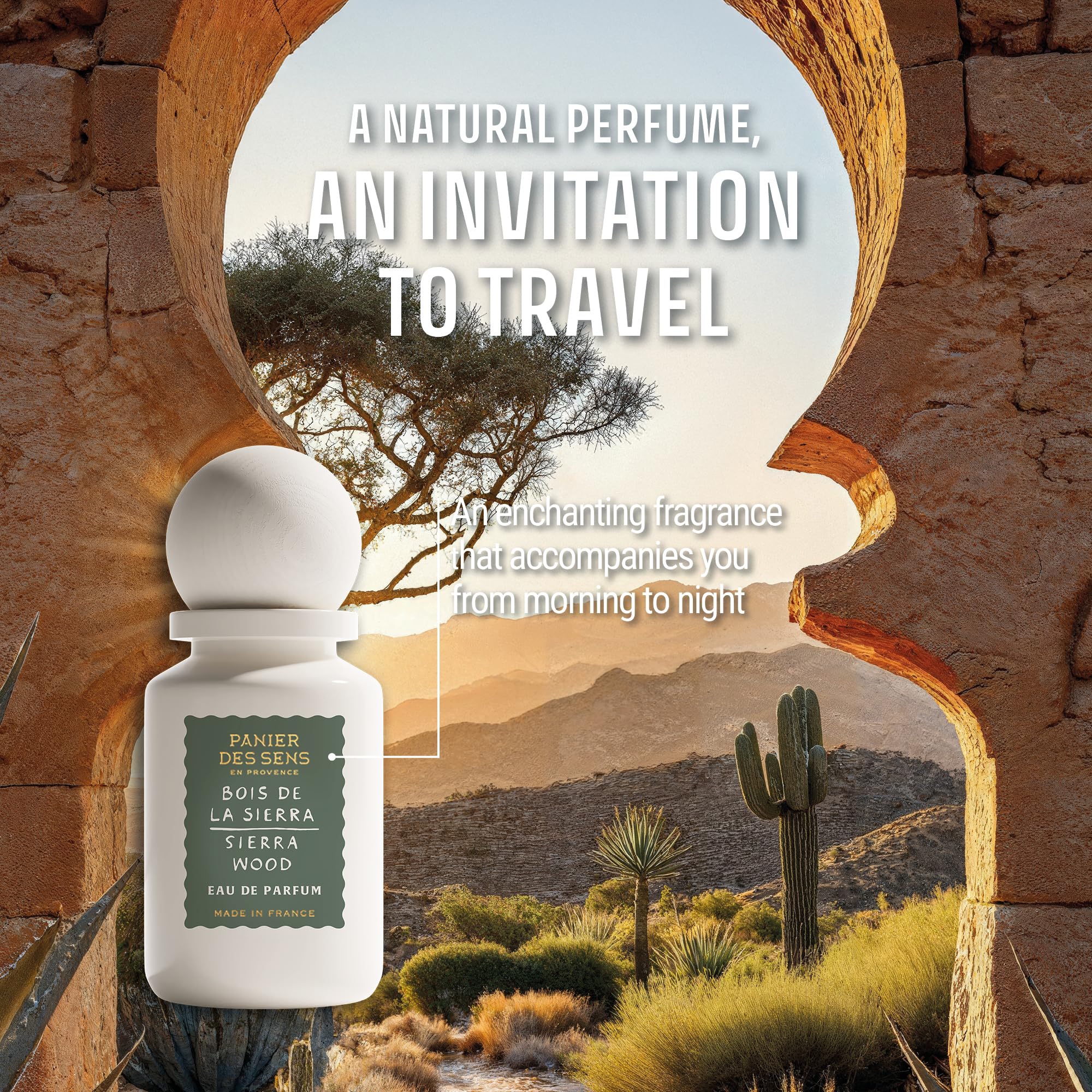Panier des Sens Sierra Wood sandalwood detail conveys a soothing, long-lasting aroma.