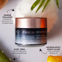 Panim Marine Collagen Cream texture close-up shows fast-absorbing formula.