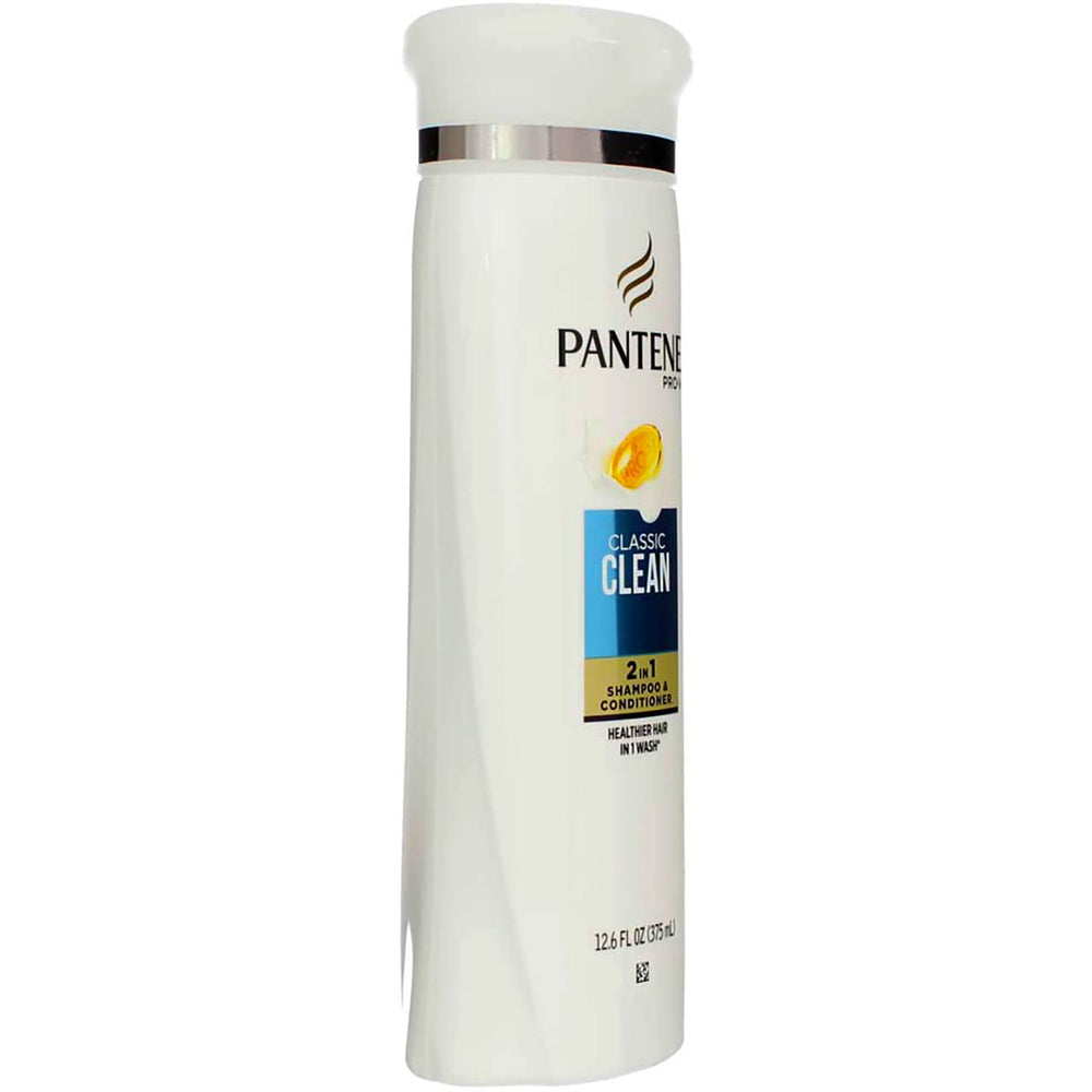Pantene 2in1 Classic Clean hair after wash shines softly.