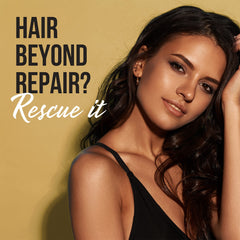 Before and after Pantene treatment showing repaired, more resilient strands.