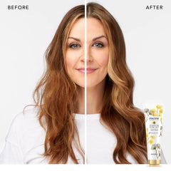 Pantene castor oil formula closeup highlighting nourishing ingredients for color-treated hair.