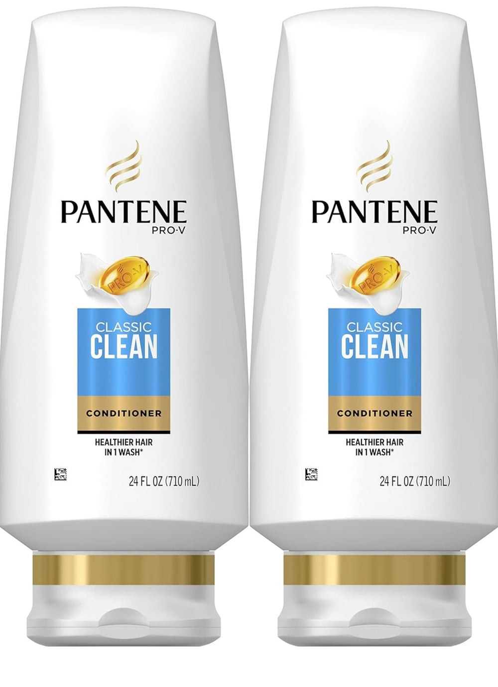 Pantene Classic Clean twin-pack bottles for daily hydration and detangling.