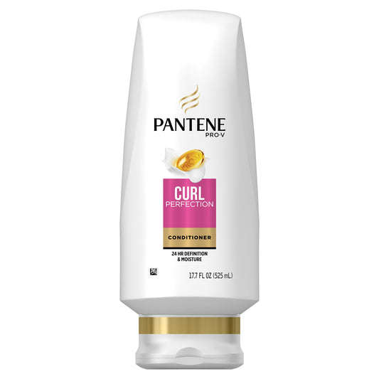 Pantene Pro-V Curl Perfection conditioner bottle showing hydration for defined curls.