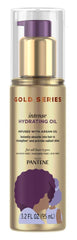 Pantene Gold Series Hydrating Oil Treatment bottle nourishes and smooths dry, color-treated hair.