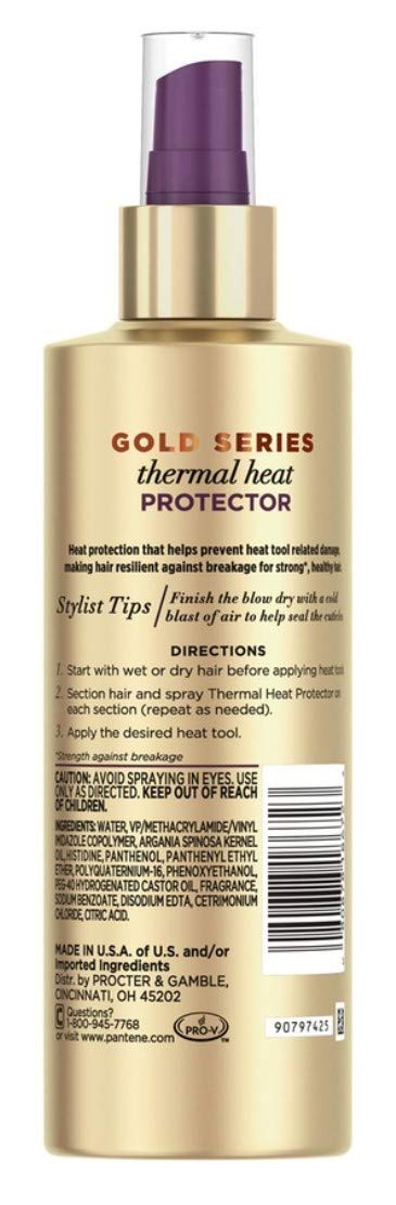 Pantene Gold Series Thermal Heat Protector pump-dispense, easy application.