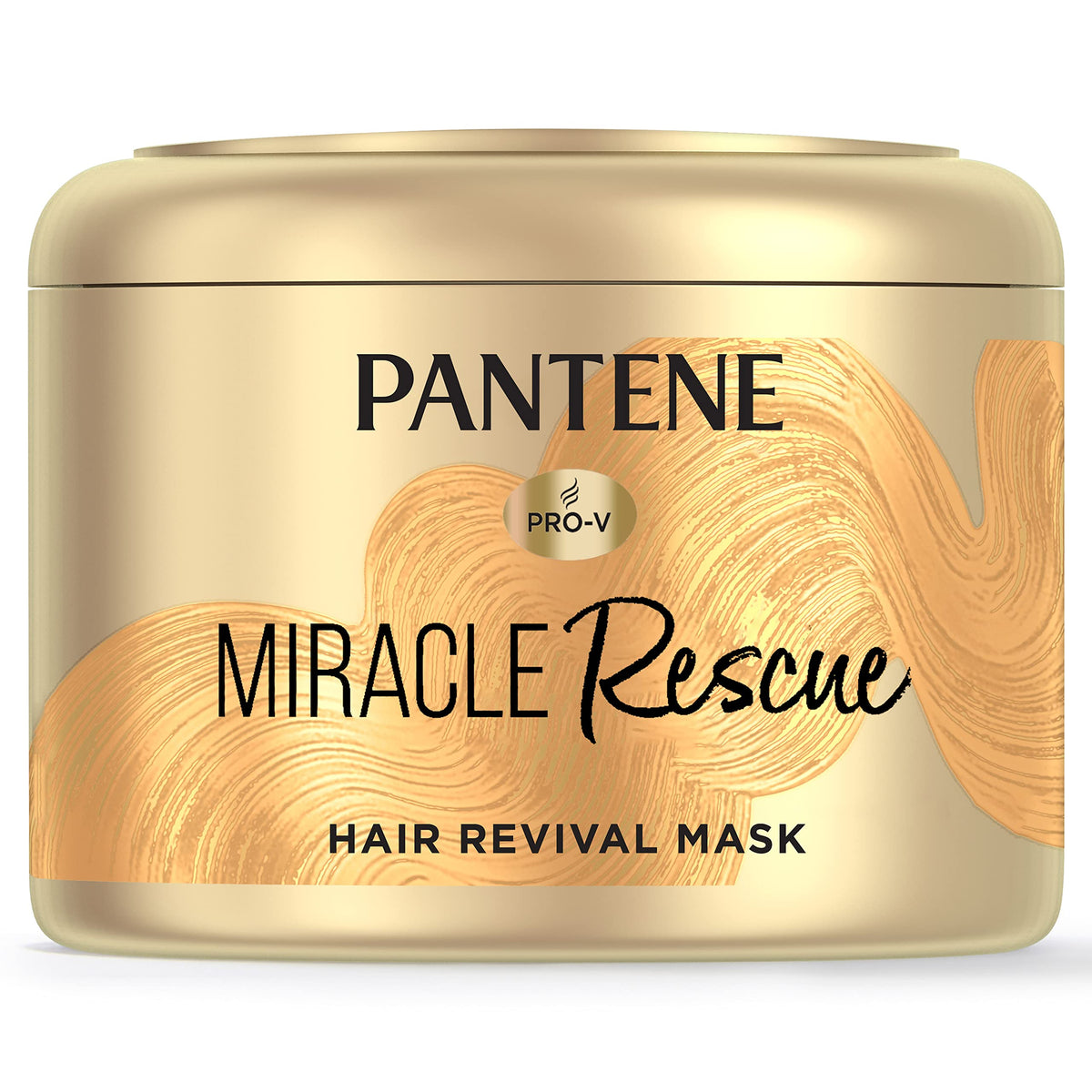 Pantene Miracle Rescue hair mask jar for deep conditioning and shine.