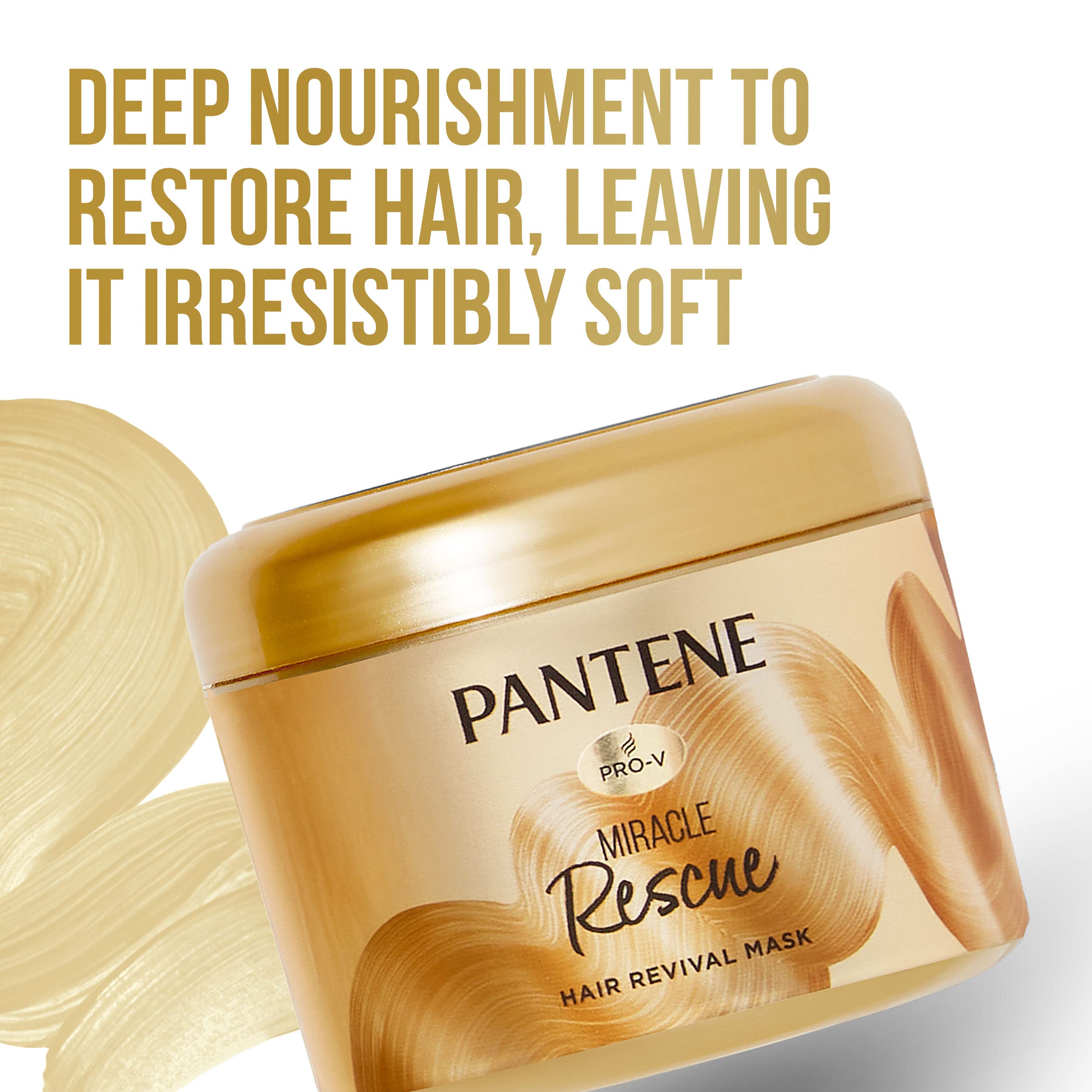 Pantene Miracle Rescue hair mask delivers noticeable shine and vitality.
