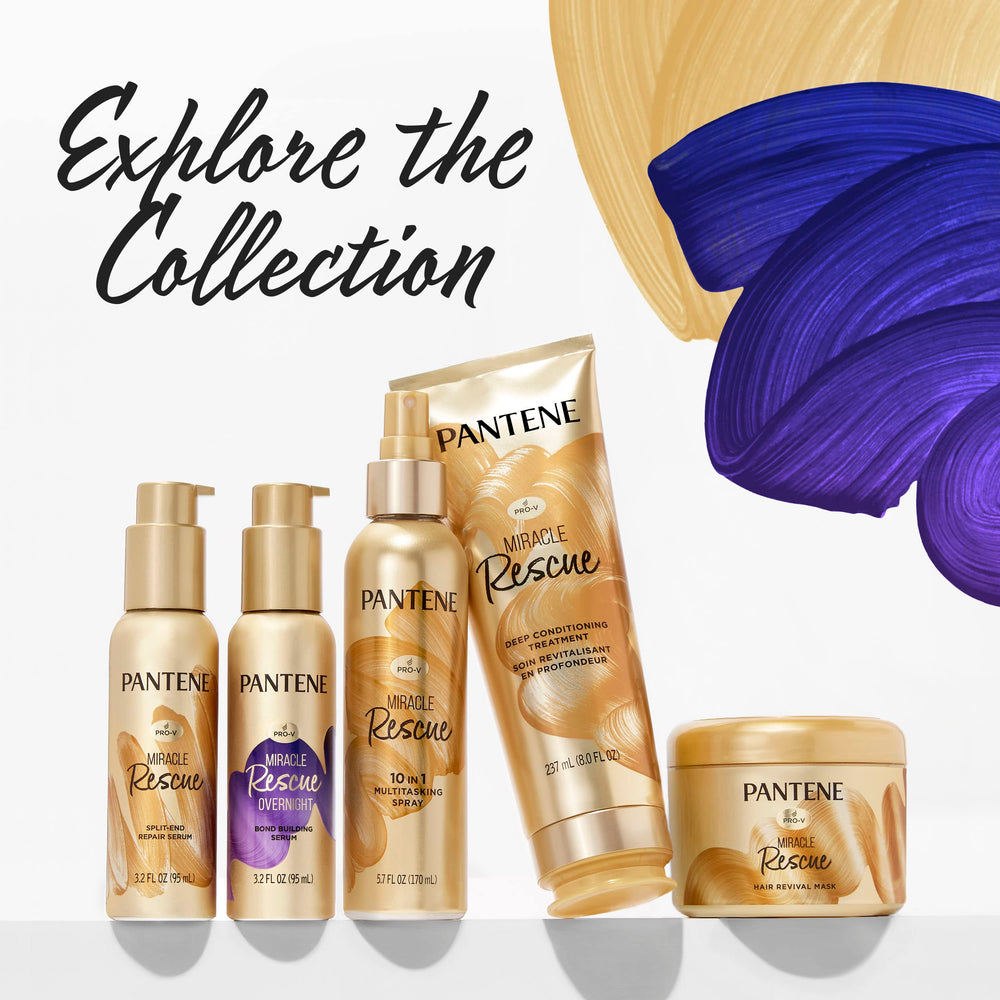 Pantene Miracle Rescue vitamins highlight nourishing ingredients.