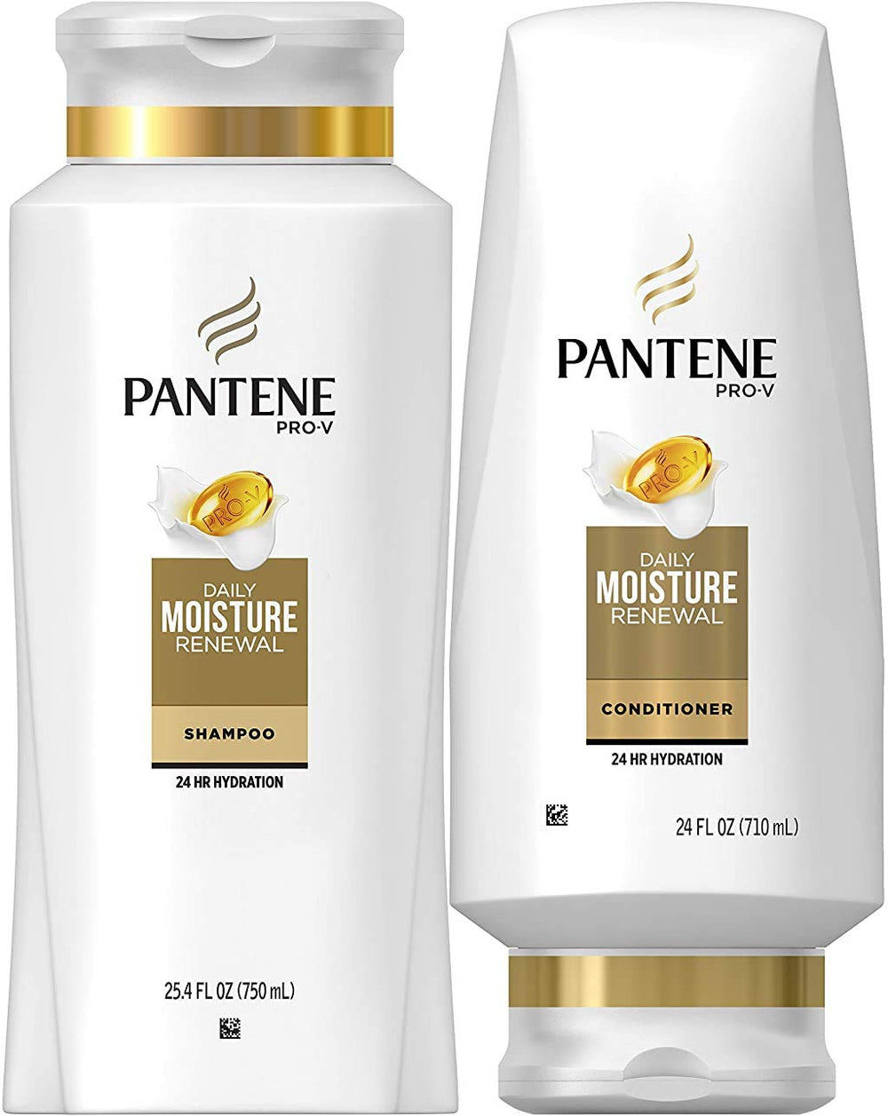 Pantene Moisturizing Shampoo and Silicone-Free Conditioner bundle bottle for daily hydration and softness