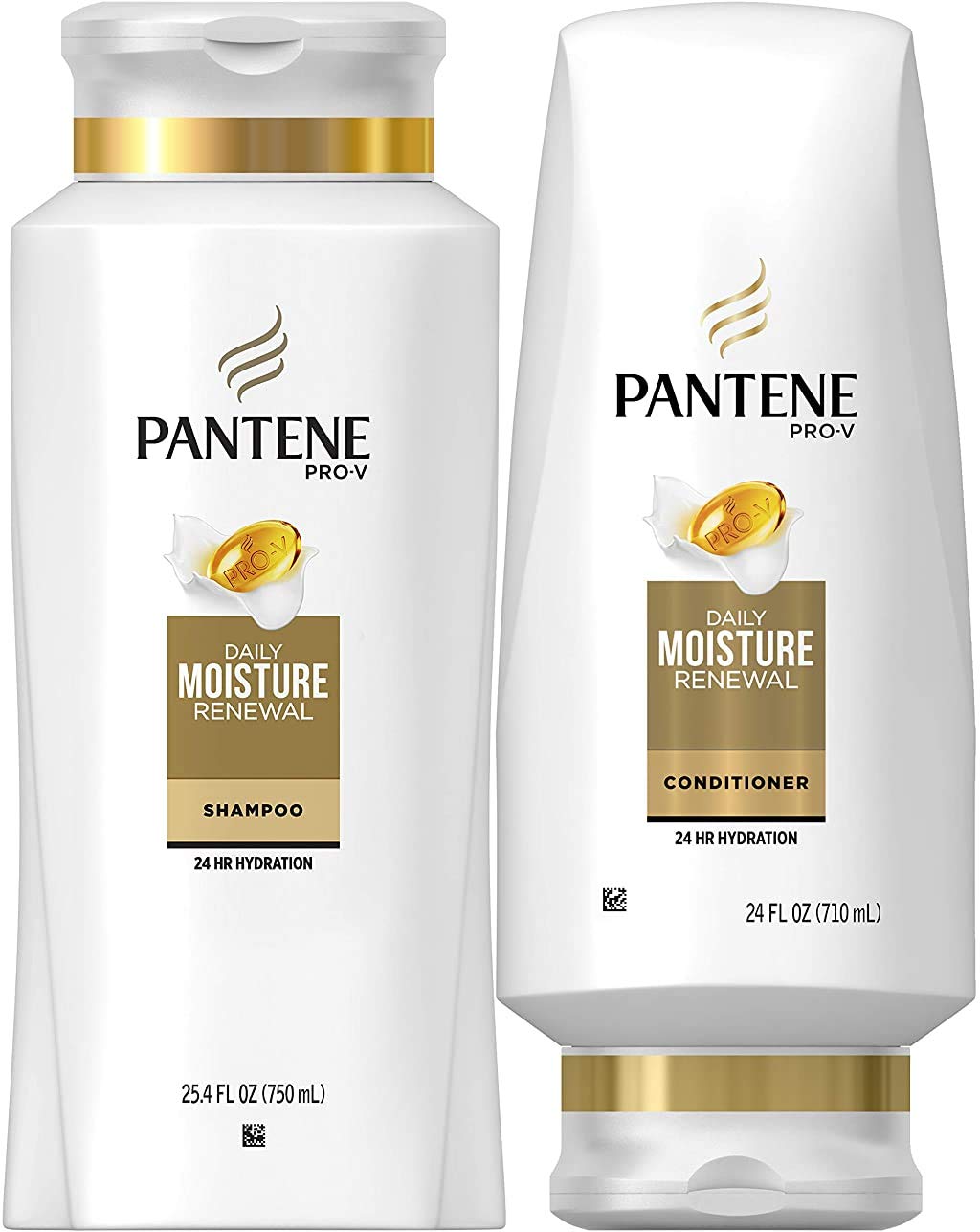 Pantene Moisturizing Shampoo and Silicone-Free Conditioner bundle bottle for daily hydration and softness
