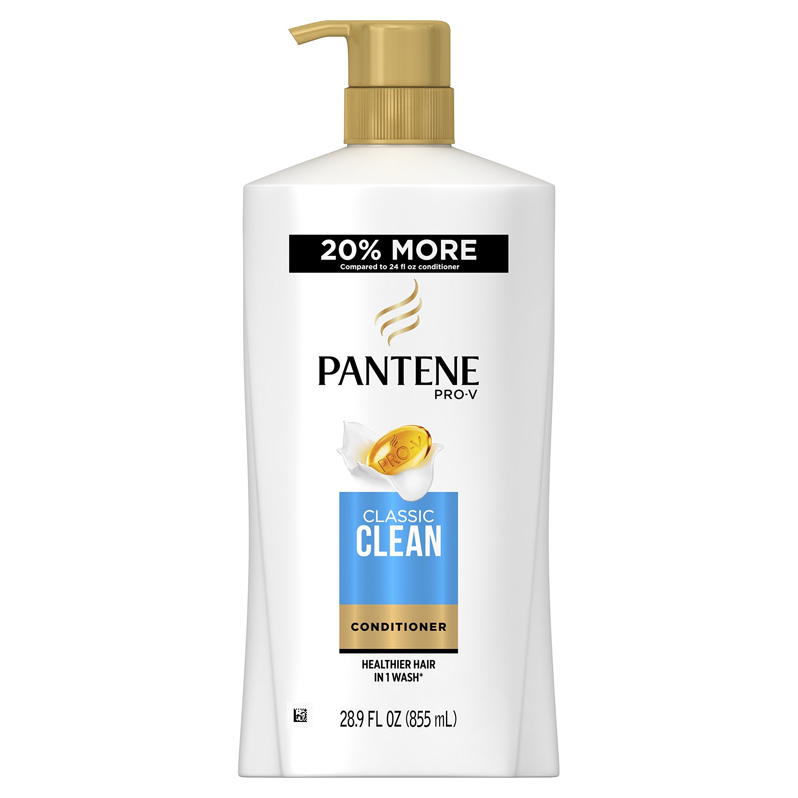 Pantene Pro-V Classic Clean Conditioner bottle front for daily hydration and shine.