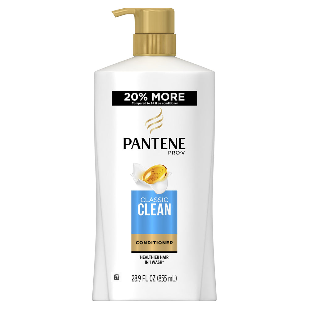Pantene Pro-V Classic Clean Conditioner bottle front for daily hydration and shine.