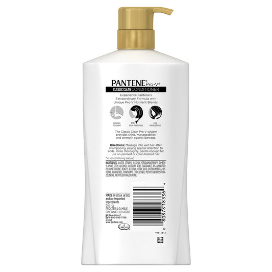 Pantene Pro-V Classic Clean Conditioner dispensing action showing easy application and control.