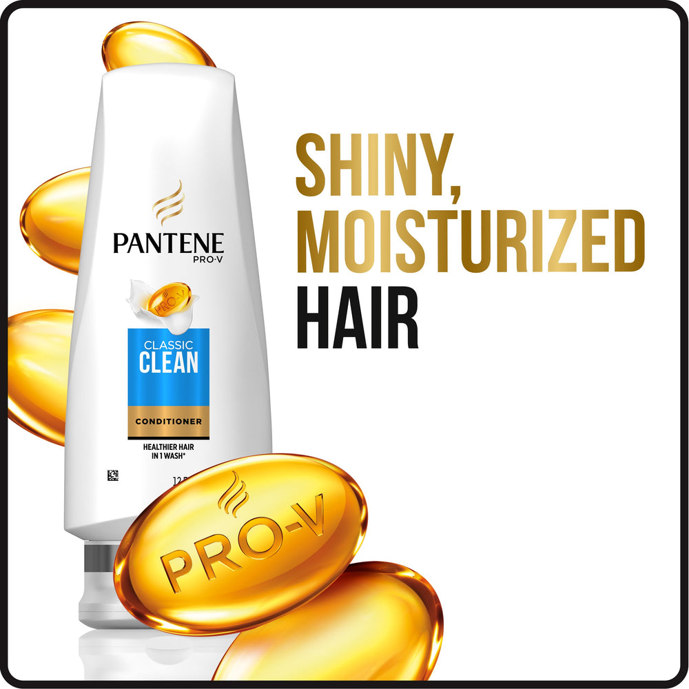 Pantene Pro-V Classic Clean Conditioner tips for soft strands and easy detangling.