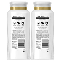 Pantene Pro-V Classic Clean twin-pack back label with usage information.