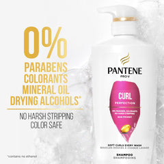 Pantene PRO-V Curl Perfection Shampoo applied to towel-dried hair shows curl definition