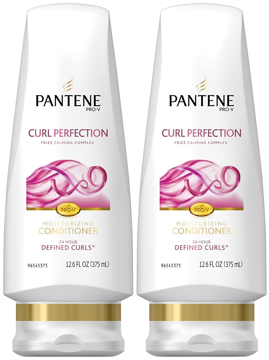 Pantene Pro-V Curl Perfection Moisturizing Conditioner bottle promotes defined curls and lasting moisture.