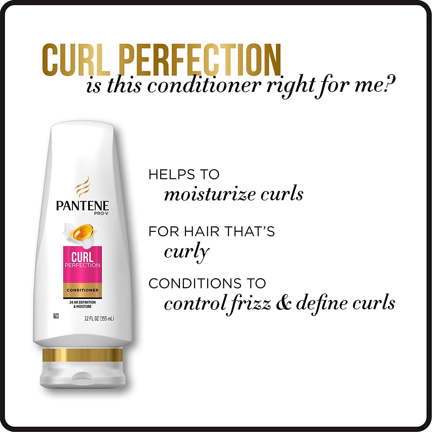 Pantene Pro-V Moisture closeup shows moisturized curls.