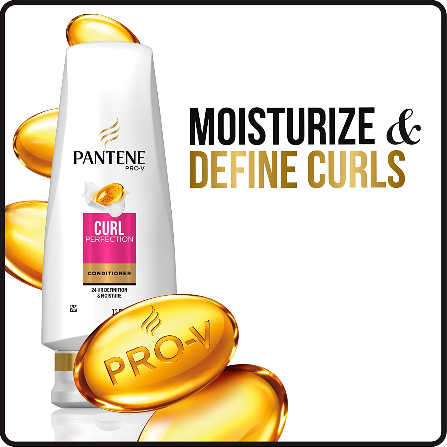Pantene Pro-V Curl Perfection closeup shows defined curls and smooth strands.