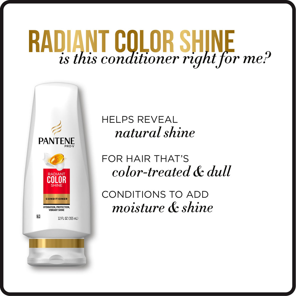 Color-treated hair with Pantene Pro-V Radiant Color Shine conditioner glow.