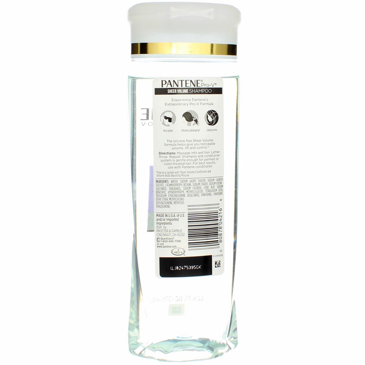 Pantene Pro-V Sheer Volume after-use hair with lift and soft texture.
